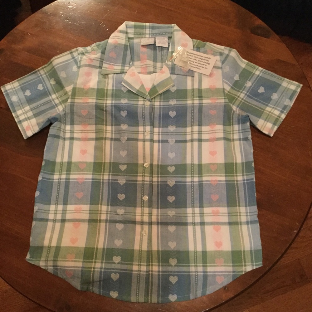 Blair 2 in 1 Top Blue with hearts NWT